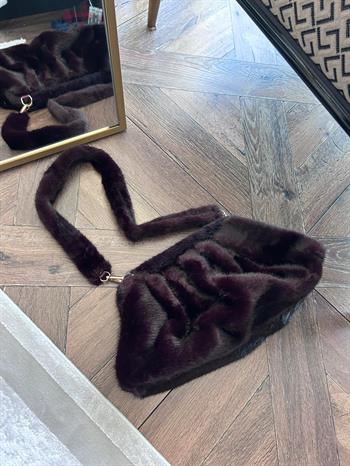 JF Peluş El Çantası - Mürdüm