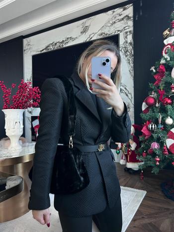 JF Peluş El Çantası - Siyah