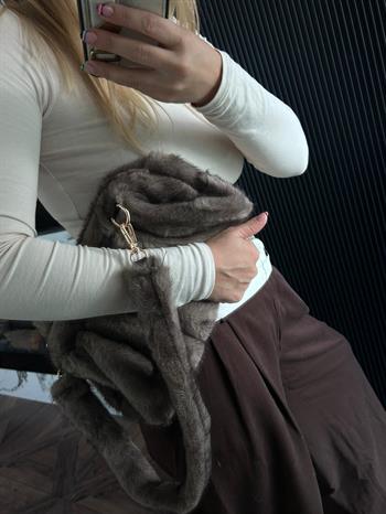 JF Peluş El Çantası - Vizon