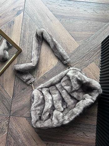 JF Peluş El Çantası - Vizon