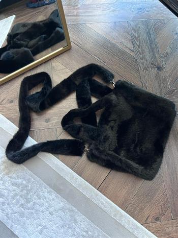 JF Peluş El Ve Omuz Çanta - Siyah