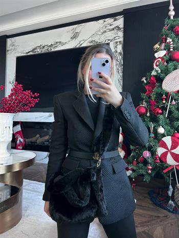 JF Peluş El Ve Omuz Çanta - Siyah