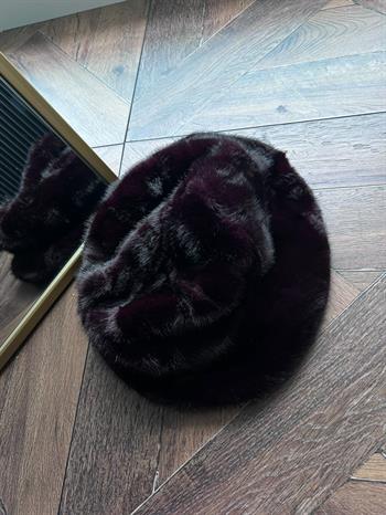 JF Peluş Şapka - Mürdüm