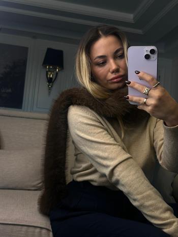 JF Peluş Uzun Boyunluk - Kahverengi