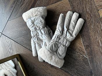 JF Yağmurluk Kumaş Kürklü Eldiven - Bej