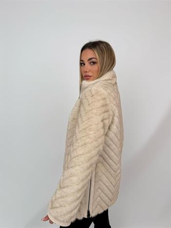 LIXUE Suni Kürk Ceket - Bej