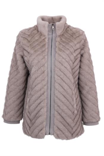 LIXUE Suni Kürk Ceket - Gri