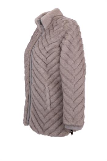 LIXUE Suni Kürk Ceket - Gri