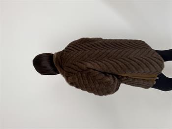 LIXUE Suni Kürk Ceket - Kahverengi