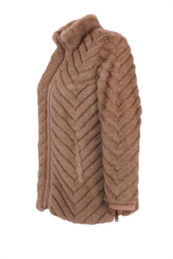 LIXUE Suni Kürk Ceket - Vizon