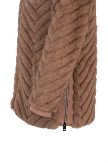 LIXUE Suni Kürk Ceket - Vizon