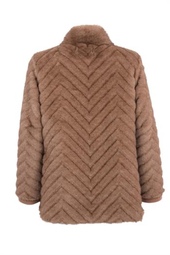 LIXUE Suni Kürk Ceket - Vizon