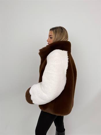 LUMORA Suni Kürk Ceket - Kahverengi