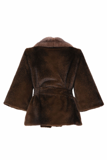 MARLY Suni Kürk Ceket - Kahverengi