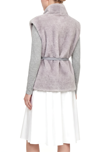 MARTINA Balıkçı Yaka Kemerli Kazak - Gri