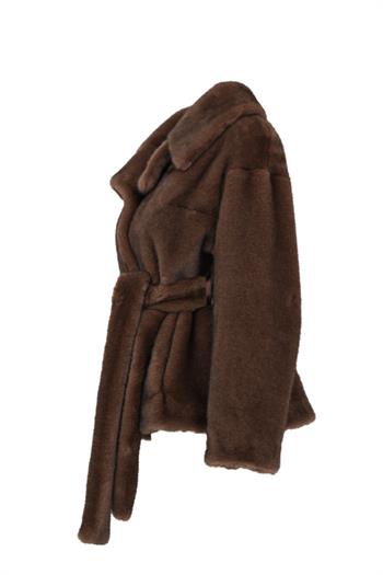 MARVEL Suni Kürk Ceket - Kahverengi