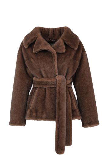 MARVEL Suni Kürk Ceket - Kahverengi