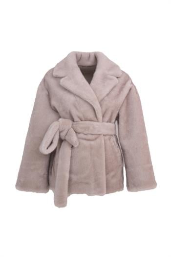 MATHILDE Suni Kürk Ceket - Gri