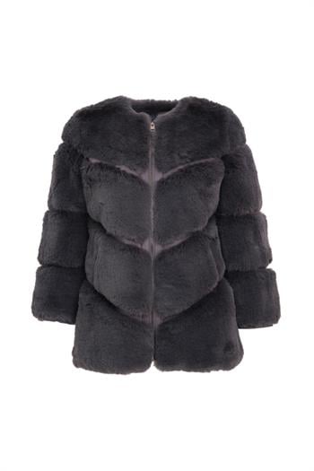 NOVUS Suni Kürk Ceket - Antrasit