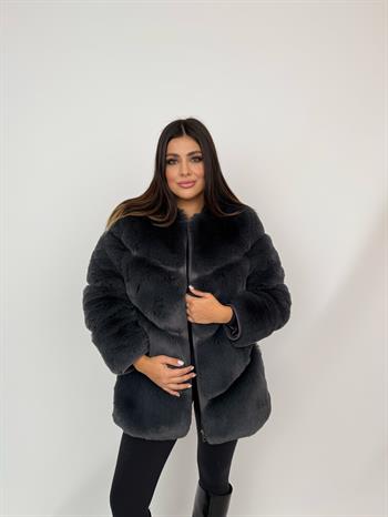 NOVUS Suni Kürk Ceket - Antrasit