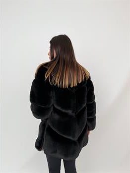 NOVUS Suni Kürk Ceket - Siyah