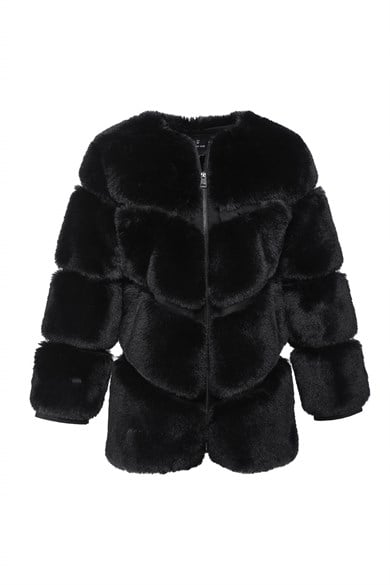 NOVUS Suni Kürk Ceket - Siyah