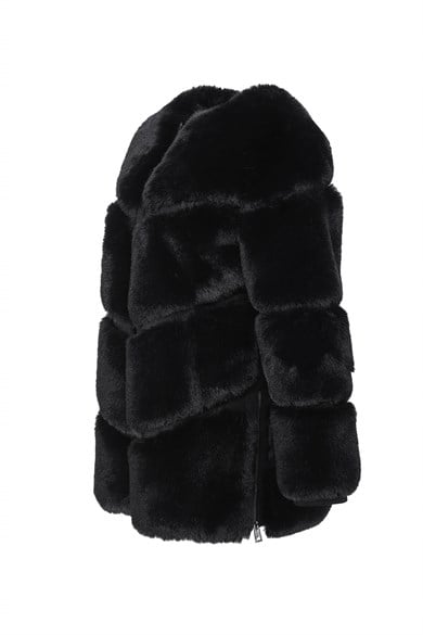 NOVUS Suni Kürk Ceket - Siyah