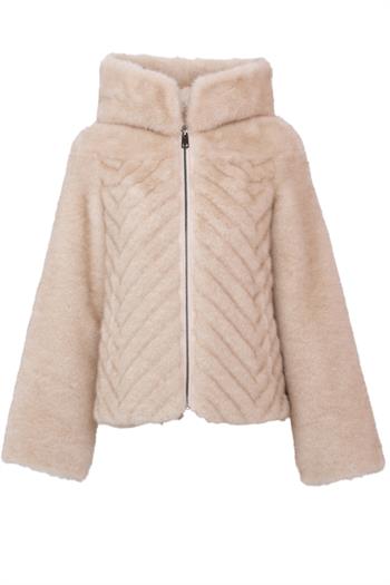 OLESYA Suni Kürk Ceket - Bej