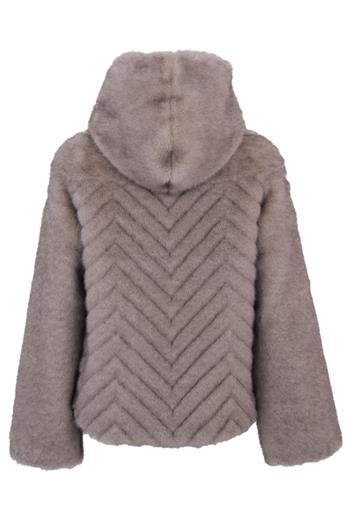 OLESYA Suni Kürk Ceket - Gri