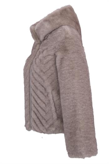 OLESYA Suni Kürk Ceket - Gri