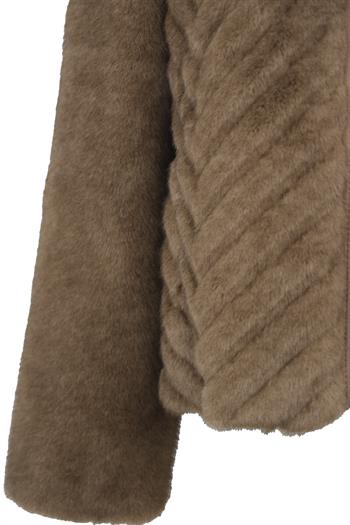 OLESYA Suni Kürk Ceket - Vizon