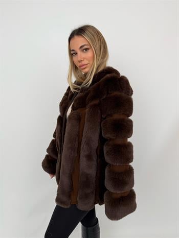 PUNTO Suni Kürk Ceket - Acı Kahve