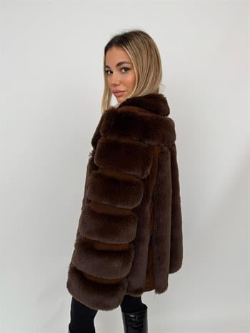 PUNTO Suni Kürk Ceket - Acı Kahve