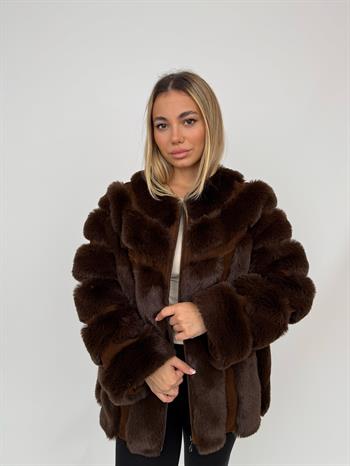 PUNTO Suni Kürk Ceket - Acı Kahve