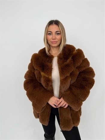PUNTO Suni Kürk Ceket - Kahverengi