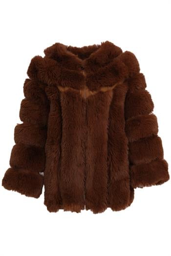 PUNTO Suni Kürk Ceket - Kahverengi