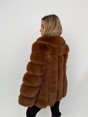 PUNTO Suni Kürk Ceket - Kahverengi