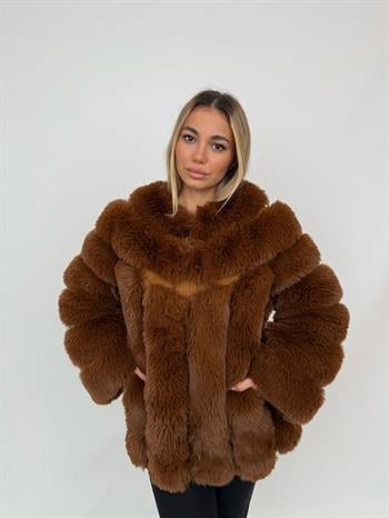 PUNTO Suni Kürk Ceket - Kahverengi