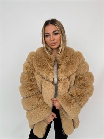 PUNTO Suni Kürk Ceket - Şampanya