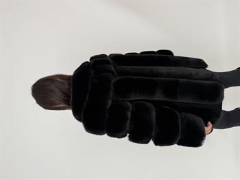 PUNTO Suni Kürk Ceket - Siyah