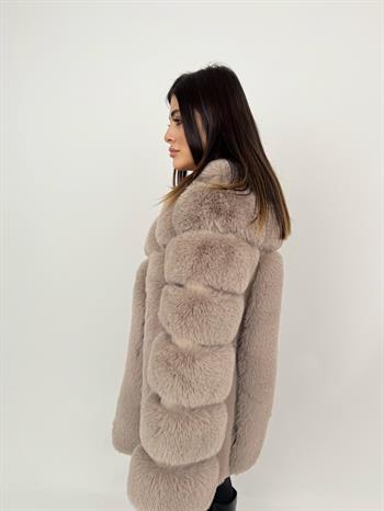 PUNTO Suni Kürk Ceket - Taş