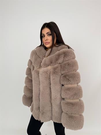 PUNTO Suni Kürk Ceket - Taş