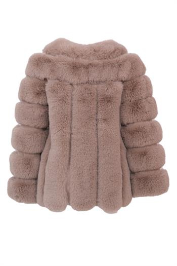 PUNTO Yatay Dikey Dilimli Yoğun Suni Kürk - Taş