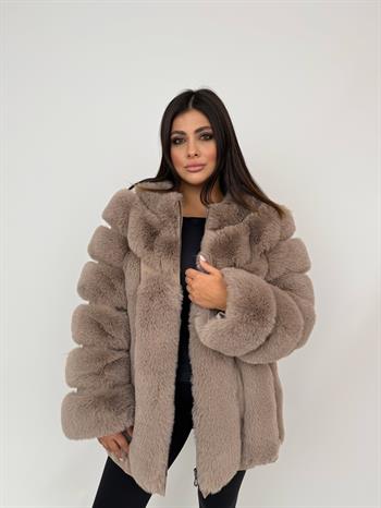 PUNTO Suni Kürk Ceket - Taş