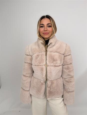 RIVAS Fonksiyonel Suni Kürk Ceket - Bej