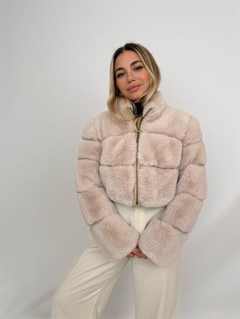 RIVAS Fonksiyonel Suni Kürk Ceket - Bej