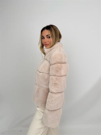 RIVAS Fonksiyonel Suni Kürk Ceket - Bej