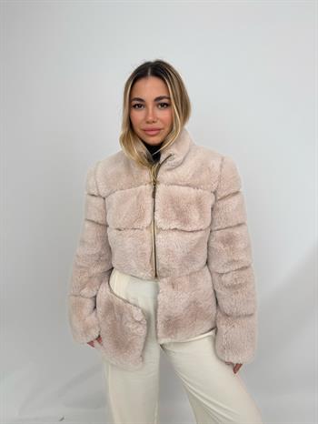 RIVAS Fonksiyonel Suni Kürk Ceket - Bej