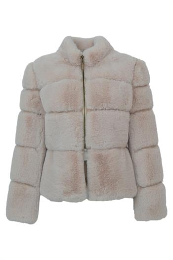 RIVAS Fonksiyonel Suni Kürk Ceket - Bej