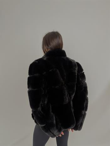 RIVAS Fonksiyonel Suni Kürk Ceket - Siyah